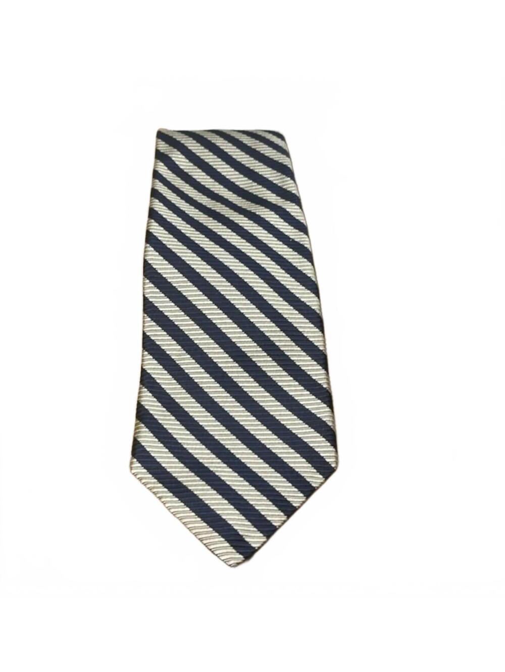 Robert Talbott Best of Class 100% Silk Tie Navy White Stripe